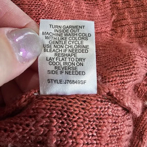 LOVE ELLIE Women's Medium Rusty Orange Full Length Knit Lightweight Cardigan - Picture 8 of 9